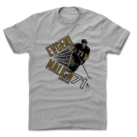 Pittsburgh Penguins Evgeni Malkin Men's Cotton T-Shirt Men's Cotton T-Shirt 500 LEVEL Heather Gray S Men's Cotton T-Shirt