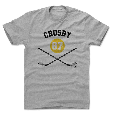 Pittsburgh Penguins Sidney Crosby Men's Cotton T-Shirt Men's Cotton T-Shirt 500 LEVEL Heather Gray S Men's Cotton T-Shirt