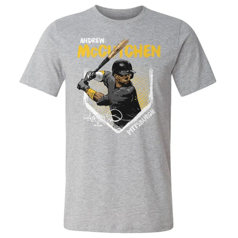 Pittsburgh Pirates Andrew McCutchen Men's Cotton T-Shirt Men's Cotton T-Shirt 500 LEVEL Heather Gray S Men's Cotton T-Shirt