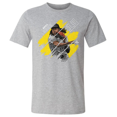 Pittsburgh Pirates Oneil Cruz Men's Cotton T-Shirt Men's Cotton T-Shirt 500 LEVEL Heather Gray S Men's Cotton T-Shirt