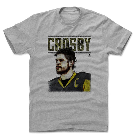 Pittsburgh Penguins Sidney Crosby Men's Cotton T-Shirt Men's Cotton T-Shirt 500 LEVEL Heather Gray S Men's Cotton T-Shirt