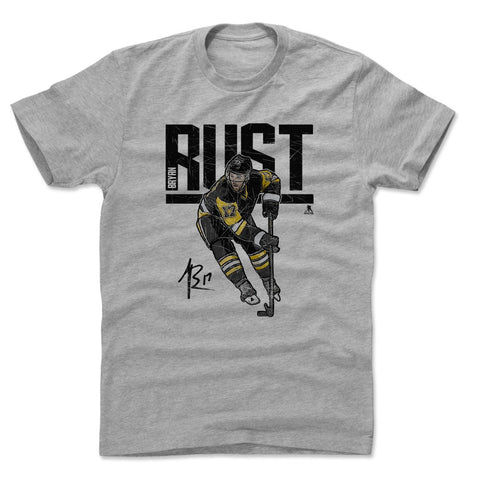 Pittsburgh Penguins Bryan Rust Men's Cotton T-Shirt Men's Cotton T-Shirt 500 LEVEL Heather Gray S Men's Cotton T-Shirt