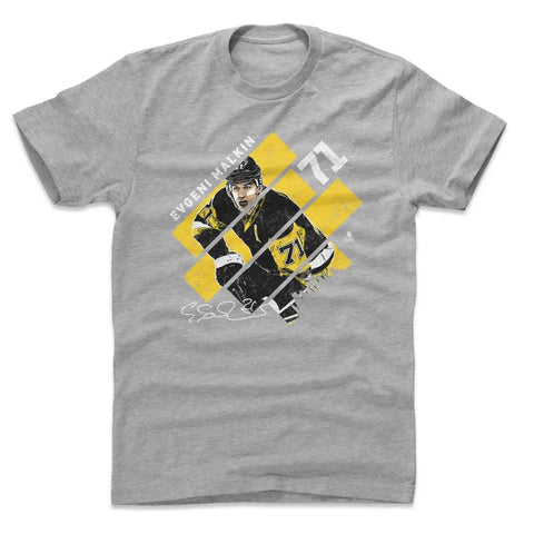 Pittsburgh Penguins Evgeni Malkin Men's Cotton T-Shirt Men's Cotton T-Shirt 500 LEVEL Heather Gray S Men's Cotton T-Shirt