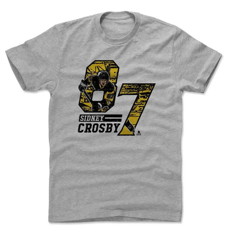 Pittsburgh Penguins Sidney Crosby Men's Cotton T-Shirt Men's Cotton T-Shirt 500 LEVEL Heather Gray S Men's Cotton T-Shirt