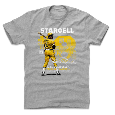 Pittsburgh Pirates Willie Stargell Men's Cotton T-Shirt Men's Cotton T-Shirt 500 LEVEL Heather Gray S Men's Cotton T-Shirt