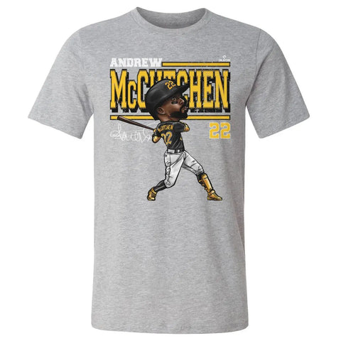 Pittsburgh Pirates Andrew McCutchen Men's Cotton T-Shirt Men's Cotton T-Shirt 500 LEVEL Heather Gray S Men's Cotton T-Shirt