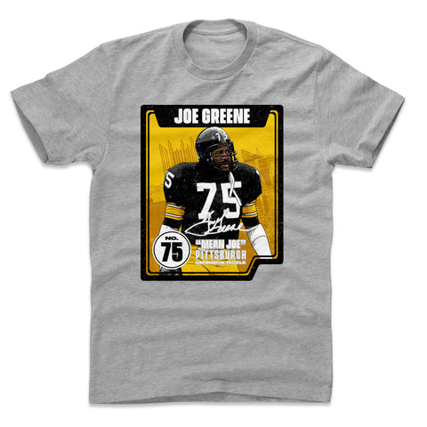 Joe Greene Card  Men's Cotton T-Shirt Men's Cotton T-Shirt 500 LEVEL Heather Gray S Men's Cotton T-Shirt