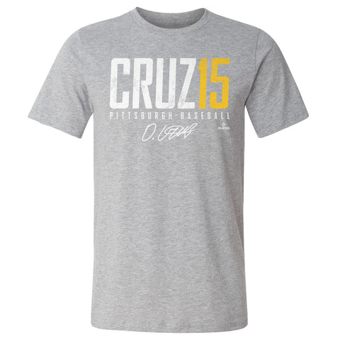 Pittsburgh Pirates Oneil Cruz Men's Cotton T-Shirt Men's Cotton T-Shirt 500 LEVEL Heather Gray S Men's Cotton T-Shirt