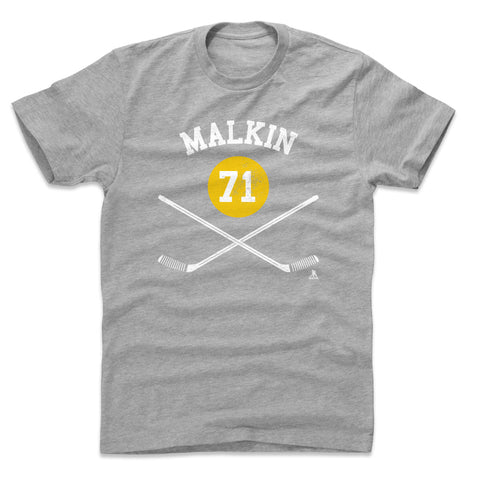 Pittsburgh Penguins Evgeni Malkin Men's Cotton T-Shirt Men's Cotton T-Shirt 500 LEVEL Heather Gray S Men's Cotton T-Shirt