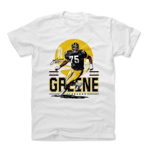 Joe Greene Pittsburgh Skyline Men's Cotton T-Shirt Men's Cotton T-Shirt 500 LEVEL White S Men's Cotton T-Shirt