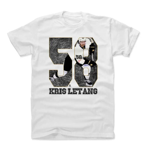 Pittsburgh Penguins Kris Letang Men's Cotton T-Shirt Men's Cotton T-Shirt 500 LEVEL White S Men's Cotton T-Shirt