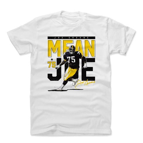 Joe Greene Pass Rush Pittsburgh Men's Cotton T-Shirt Men's Cotton T-Shirt 500 LEVEL White S Men's Cotton T-Shirt