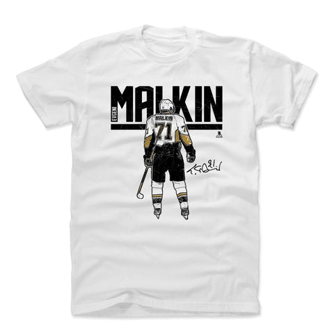 Pittsburgh Penguins Evgeni Malkin Men's Cotton T-Shirt Men's Cotton T-Shirt 500 LEVEL White S Men's Cotton T-Shirt