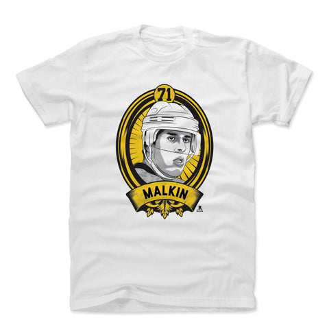 Pittsburgh Penguins Evgeni Malkin Men's Cotton T-Shirt Men's Cotton T-Shirt 500 LEVEL White S Men's Cotton T-Shirt