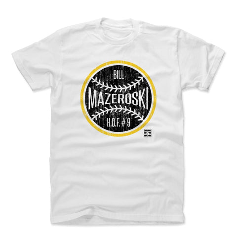 Pittsburgh Pirates Bill Mazeroski Men's Cotton T-Shirt Men's Cotton T-Shirt 500 LEVEL White S Men's Cotton T-Shirt