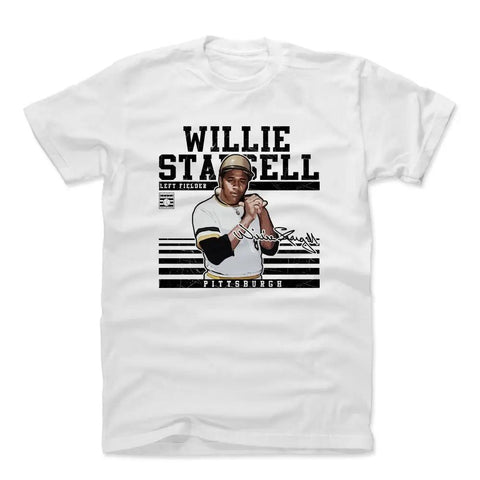 Pittsburgh Pirates Willie Stargell Men's Cotton T-Shirt Men's Cotton T-Shirt 500 LEVEL White S Men's Cotton T-Shirt