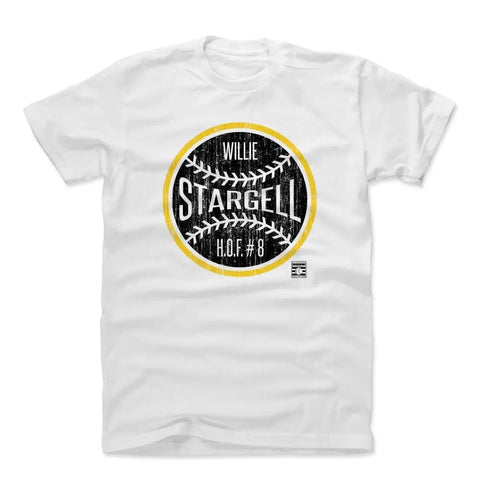 Pittsburgh Pirates Willie Stargell Men's Cotton T-Shirt Men's Cotton T-Shirt 500 LEVEL White S Men's Cotton T-Shirt