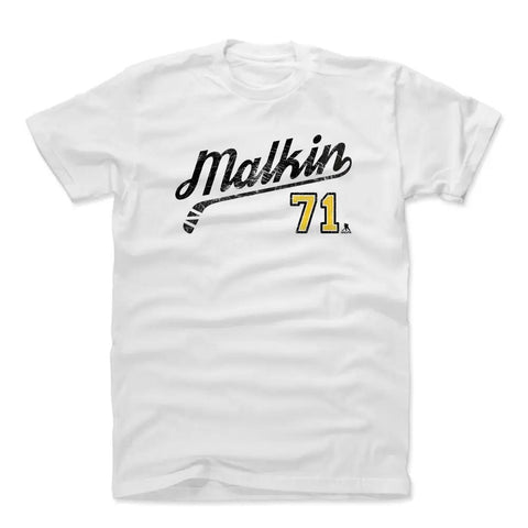 Pittsburgh Penguins Evgeni Malkin Men's Cotton T-Shirt Men's Cotton T-Shirt 500 LEVEL White S Men's Cotton T-Shirt