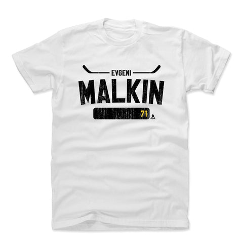 Pittsburgh Penguins Evgeni Malkin Men's Cotton T-Shirt Men's Cotton T-Shirt 500 LEVEL White L Men's Cotton T-Shirt