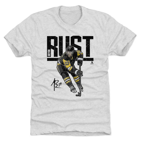 Pittsburgh Penguins Bryan Rust Men's Premium T-Shirt Men's Premium T-Shirt 500 LEVEL Tri Ash S Men's Premium T-Shirt