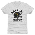 Joe Greene Pittsburgh Helmet Font Men's Premium T-Shirt Men's Premium T-Shirt 500 LEVEL Tri Ash S Men's Premium T-Shirt