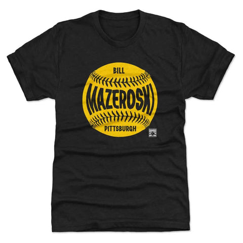 Pittsburgh Pirates Bill Mazeroski Men's Premium T-Shirt Men's Premium T-Shirt 500 LEVEL Tri Black S Men's Premium T-Shirt