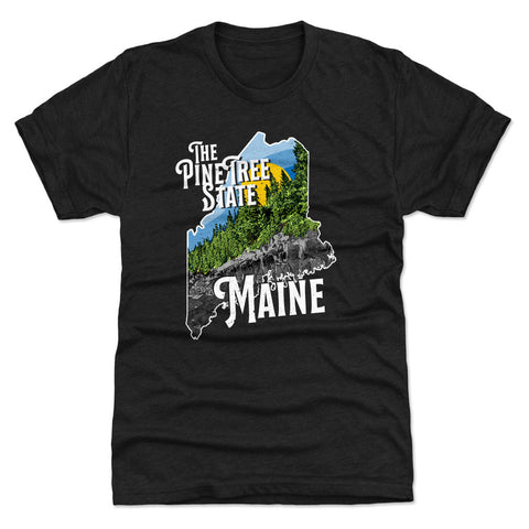 Maine The Pine Tree State Silhouette WHT