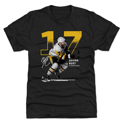 Pittsburgh Penguins Bryan Rust Men's Premium T-Shirt Men's Premium T-Shirt 500 LEVEL Tri Black S Men's Premium T-Shirt