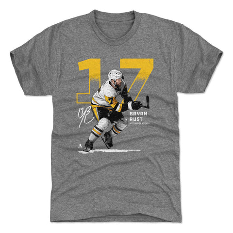 Pittsburgh Penguins Bryan Rust Men's Premium T-Shirt Men's Premium T-Shirt 500 LEVEL Tri Gray S Men's Premium T-Shirt