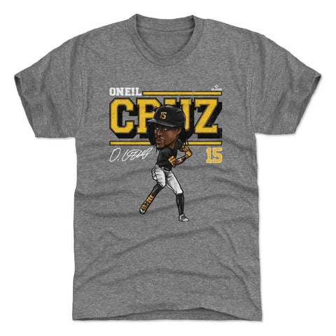 Pittsburgh Pirates Oneil Cruz Men's Premium T-Shirt Men's Premium T-Shirt 500 LEVEL Tri Gray S Men's Premium T-Shirt