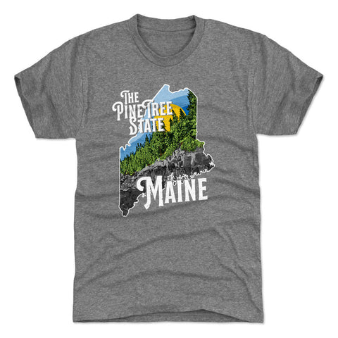 Maine The Pine Tree State Silhouette WHT