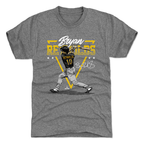 Pittsburgh Pirates Bryan Reynolds Men's Premium T-Shirt Men's Premium T-Shirt 500 LEVEL Tri Gray S Men's Premium T-Shirt