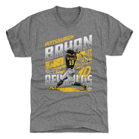 Pittsburgh Pirates Bryan Reynolds Men's Premium T-Shirt Men's Premium T-Shirt 500 LEVEL Tri Gray S Men's Premium T-Shirt