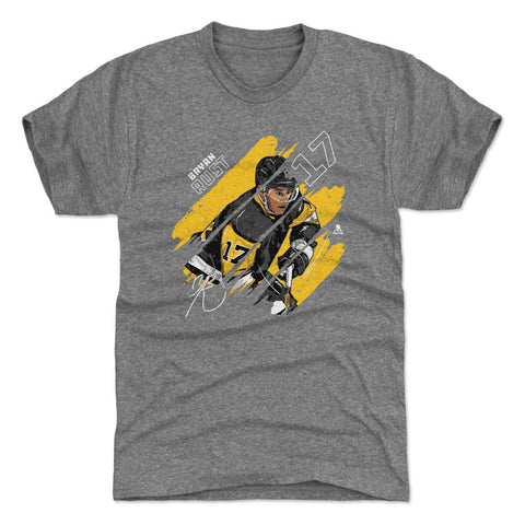 Pittsburgh Penguins Bryan Rust Men's Premium T-Shirt Men's Premium T-Shirt 500 LEVEL Tri Gray S Men's Premium T-Shirt