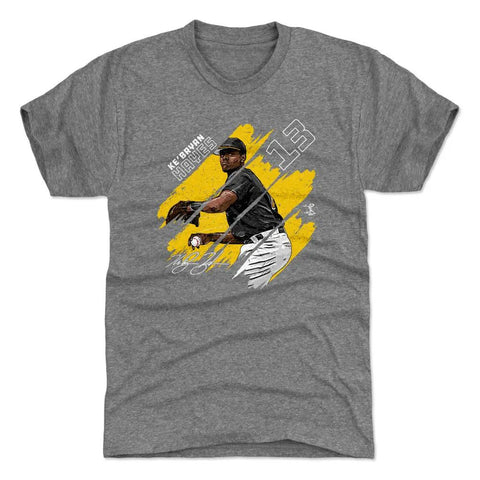 Pittsburgh Pirates Ke'Bryan Hayes Men's Premium T-Shirt Men's Premium T-Shirt 500 LEVEL Tri Gray S Men's Premium T-Shirt