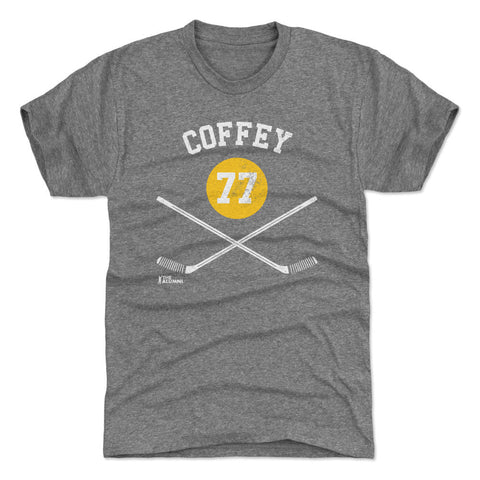 Paul Coffey Pittsburgh 77 Sticks  Men's Premium T-Shirt Men's Premium T-Shirt 500 LEVEL Tri Gray S Men's Premium T-Shirt