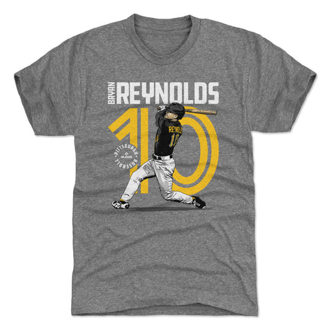 Pittsburgh Pirates Bryan Reynolds Men's Premium T-Shirt Men's Premium T-Shirt 500 LEVEL Tri Gray S Men's Premium T-Shirt