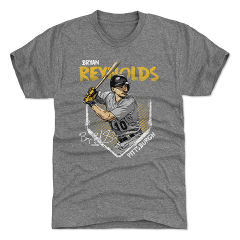 Pittsburgh Pirates Bryan Reynolds Men's Premium T-Shirt Men's Premium T-Shirt 500 LEVEL Tri Gray S Men's Premium T-Shirt