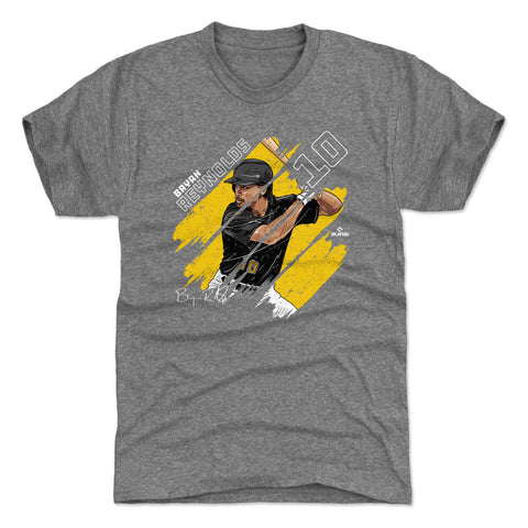 Pittsburgh Pirates Bryan Reynolds Men's Premium T-Shirt Men's Premium T-Shirt 500 LEVEL Tri Gray S Men's Premium T-Shirt