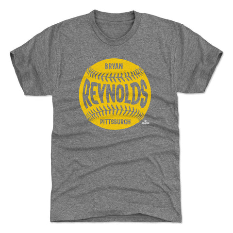 Pittsburgh Pirates Bryan Reynolds Men's Premium T-Shirt Men's Premium T-Shirt 500 LEVEL Tri Gray S Men's Premium T-Shirt