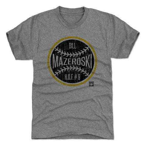 Pittsburgh Pirates Bill Mazeroski Men's Premium T-Shirt Men's Premium T-Shirt 500 LEVEL Tri Gray S Men's Premium T-Shirt