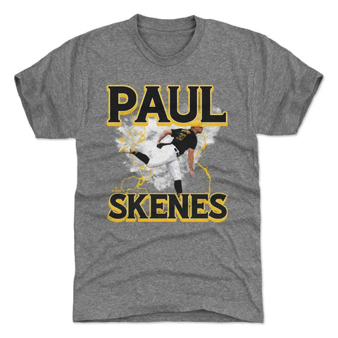 Paul Skenes Pittsburgh Pirates Lightning  | Men's Premium T-Shirt Men's Premium T-Shirt 500 LEVEL Tri Gray S Men's Premium T-Shirt