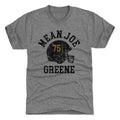 Joe Greene Pittsburgh Helmet Font Men's Premium T-Shirt Men's Premium T-Shirt 500 LEVEL Tri Gray S Men's Premium T-Shirt