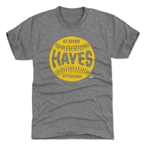 Pittsburgh Pirates Ke'Bryan Hayes Men's Premium T-Shirt Men's Premium T-Shirt 500 LEVEL Tri Gray S Men's Premium T-Shirt