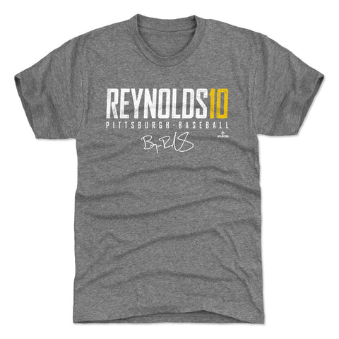 Pittsburgh Pirates Bryan Reynolds Men's Premium T-Shirt Men's Premium T-Shirt 500 LEVEL Tri Gray S Men's Premium T-Shirt