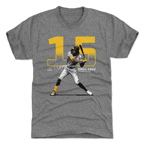 Pittsburgh Pirates Oneil Cruz Men's Premium T-Shirt Men's Premium T-Shirt 500 LEVEL Tri Gray S Men's Premium T-Shirt