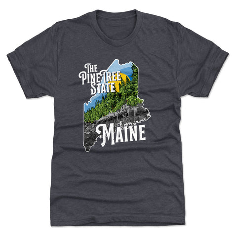 Maine The Pine Tree State Silhouette WHT