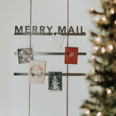 "Merry Mail" Bars - Magnetic Christmas Card Display