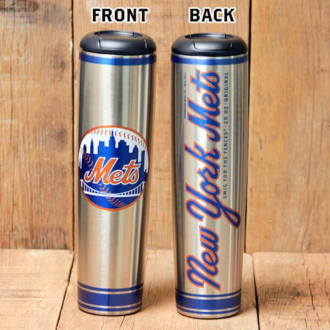 New York Mets Metal Dugout Mug | Stainless Steel Baseball Bat Mug MLB Teams - Metal Dugout Mug Dugout Mugs®   