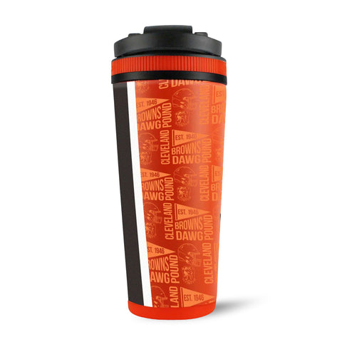Cleveland Browns Ice Shaker - Official NFL Licensed 4D Print Stainless Steel Tumbler